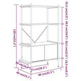 4-Tier Shelving Unit with Cabinet 80x40x130 cm Steel and Engineered Wood 336354