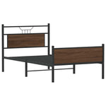 Bed Frame without Mattress Brown Oak 107x203 cm Engineered Wood 4107030