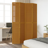 Room Divider 4 Panels Brown Solid Wood Paulownia 358820