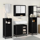 Bathroom Furniture Set 4 pcs Black Oak Engineered Wood 3402544