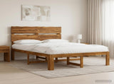 Double Bed Frame with Headboard ROSTOCK Natural 150 x 200 cm 3405489