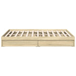 ZNTS Bed Frame with Drawers without Mattress Sonoma Oak 150x200 cm King Size 3280652