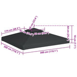 Gazebo Cover Canopy Replacement 310 g / m Dark Grey 3 x 3 m 40878