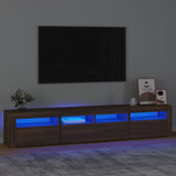 TV Cabinet with LED Lights Brown Oak 210x35x40 cm 3152737