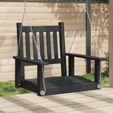 Garden Swing Chair with Metal Chains Black Solid Wood Fir 4008976