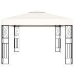 ZNTS Gazebo with LED String Lights 3x4 m Cream Fabric 3070328