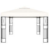 ZNTS Gazebo with LED String Lights 3x4 m Cream Fabric 3070328