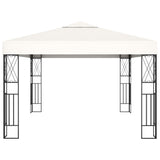 Gazebo with LED String Lights 3x4 m Cream Fabric 3070328