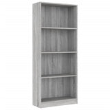 4-Tier Book Cabinet Grey Sonoma 60x24x142 cm Engineered Wood 815430