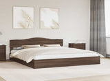 Storage Bed with Drawer Brown Oak 200 x 200 cm Engineered Wood 3413067