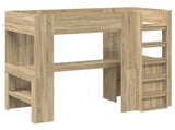 Loft Bed Frame with Desk Sonoma Oak 90 x 200 cm Engineered Wood 3410453
