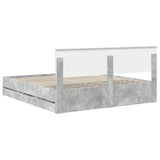 Bed Frame with Drawer Concrete Grey 180 x 200 cm Engineer Wood 3410682