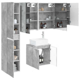 Bathroom Cabinet Set 5 pcs Concrete Grey Engineered Wood 3407330