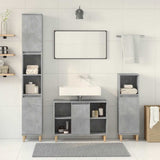 3 Piece Bathroom Furniture Set Concrete Grey Engineered Wood 3324951