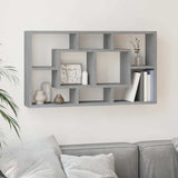 Wall Display Shelf 8 Compartments Grey Sonoma 342593