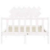 Bed Frame without Mattress White Double Solid Wood Pine 3193442
