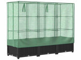 Raised Bed with Greenhouse Cover Rattan Look 120x40x138 cm 4015815