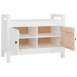 ZNTS Hall Bench White 80x40x60 cm Solid Wood Pine 821780