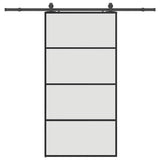 Sliding Door with Hardware Set Black 102,5x205 cm ESG Glass 3375941