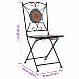 Garden Chair Set of 2 Orange and Grey Powder-coated iron, Ceramic 46718
