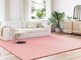 Anti-Slip Faux Rabbit Fur Rug OLITE Pink 240 x 240 cm Polyester 42021710