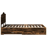 Bed Frame with Drawer Smoked Oak 135 x 190 cm Engineered Wood 3413616