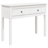 Console Table White 100x35x75 cm Solid Wood Pine 814615
