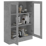 Vitrine Cabinet Concrete Grey 82.5x30.5x115 cm Engineered Wood 802754
