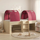 Bed with Tunnel 3 pcs Sonoma Oak and Red Engineered Wood 3423567