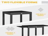 Extending Garden Table, Outdoor Dining Table with Aluminium Frame and Tempered Glass Tabletop, T3398P314776