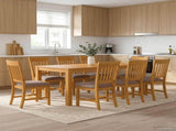 Dining Set 9 pcs Grey Solid Oak Wood 3430404