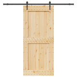 Sliding Door with Hardware Set 100x210 cm Solid Wood Pine 3332747