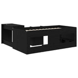 Kids'High Bed Frame with Desk Black Oak 80 x 200 cm 3423439