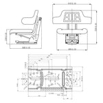 ZNTS Tractor Seat with Suspension Black 210157