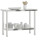 Kitchen Work Table 110x55x85 cm Stainless Steel 376455