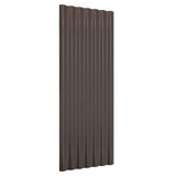 Roof Panels 12 pcs Galvanised Steel Brown 100x36 cm 319144