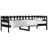 Day Bed without Mattress Black 90x200 cm Solid Wood Pine 840381