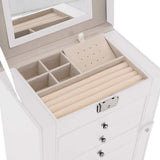 Jewellery Box 6-Layer with Mirror Lockable White 4103564
