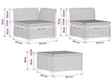 4-Seater Garden Sofa Rattan Look PP Light Grey 3443853