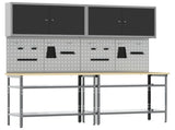 Work Bench Set 8 pcs Black and Grey Powder-Coated Steel 3321500