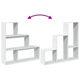 Room Divider Bookcase 3-Tier White 123x29x123 cm Engineered Wood 857985