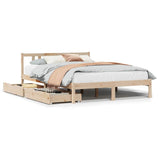 Bed Frame without Mattress 135x190 cm Double Solid Wood Pine 3301626
