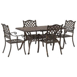 Garden Dining Set 5 pcs Bronze Aluminium 3334652