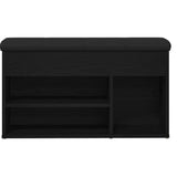 Shoe Bench with Shelf Black 80 x 30 x 45 cm Engineered wood 862989