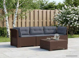 3-Seater Garden Sofa with Cushions Rattan Look PP Brown 3443841