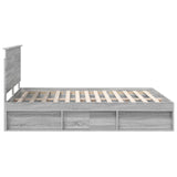 Bed Frame Grey Sonoma 160 x 200 cm Solid Pine Wood 3410988