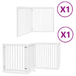 Dog Gate with Door Foldable 6 Panels White 480 cm Poplar Wood 3155677