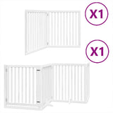 Dog Gate with Door Foldable 6 Panels White 480 cm Poplar Wood 3155677