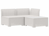 3-Seater Garden Sofa Rattan Look PP White 8011886