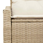 Garden Sofa with Cushion Beige 123 x 62 x 69cm Poly Rattan 42006786